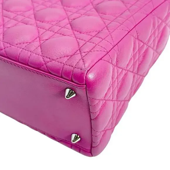 CHRISTIAN DIOR Pink Lambskin Leather Shoulder Bag - Picture 9 of 16